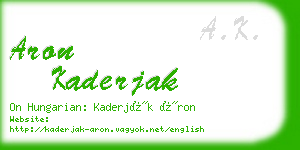 aron kaderjak business card